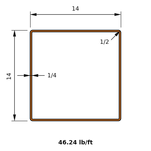 HSS14x14x.25