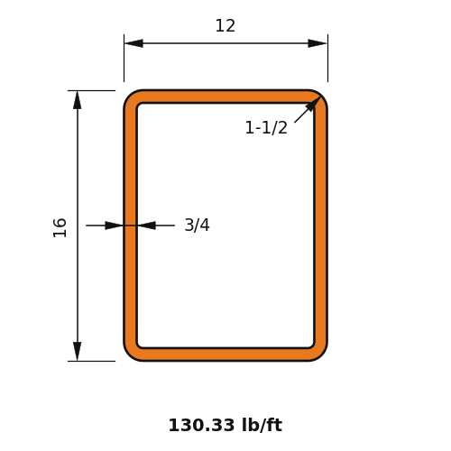 HSS16x12x.75