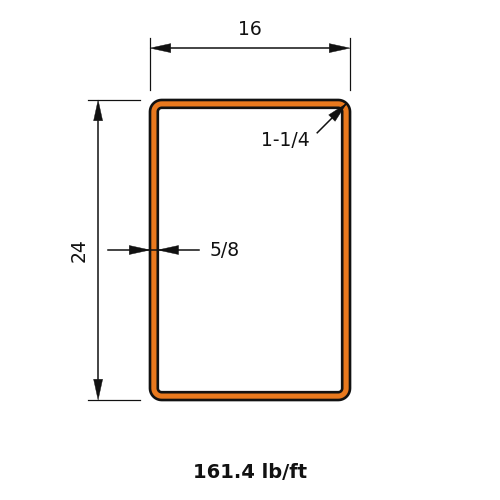 HSS24x16x.625